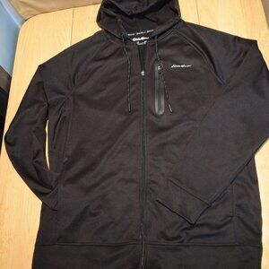 Eddie Bauer FreeDry Zip Up Hooded Sweatshirt Jacket Mens L Sportswear Run Layer